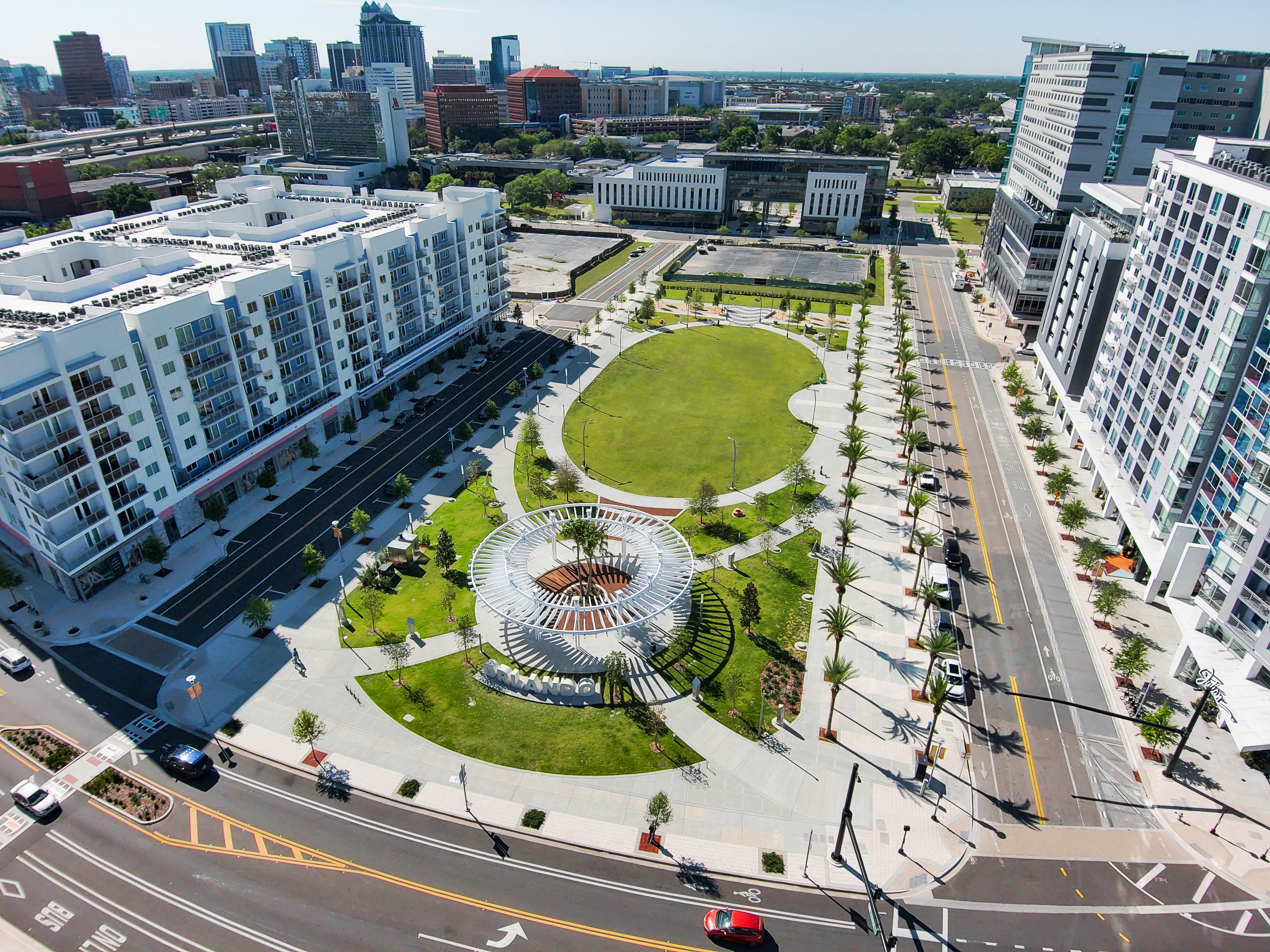 Aerial view of Luminary Green