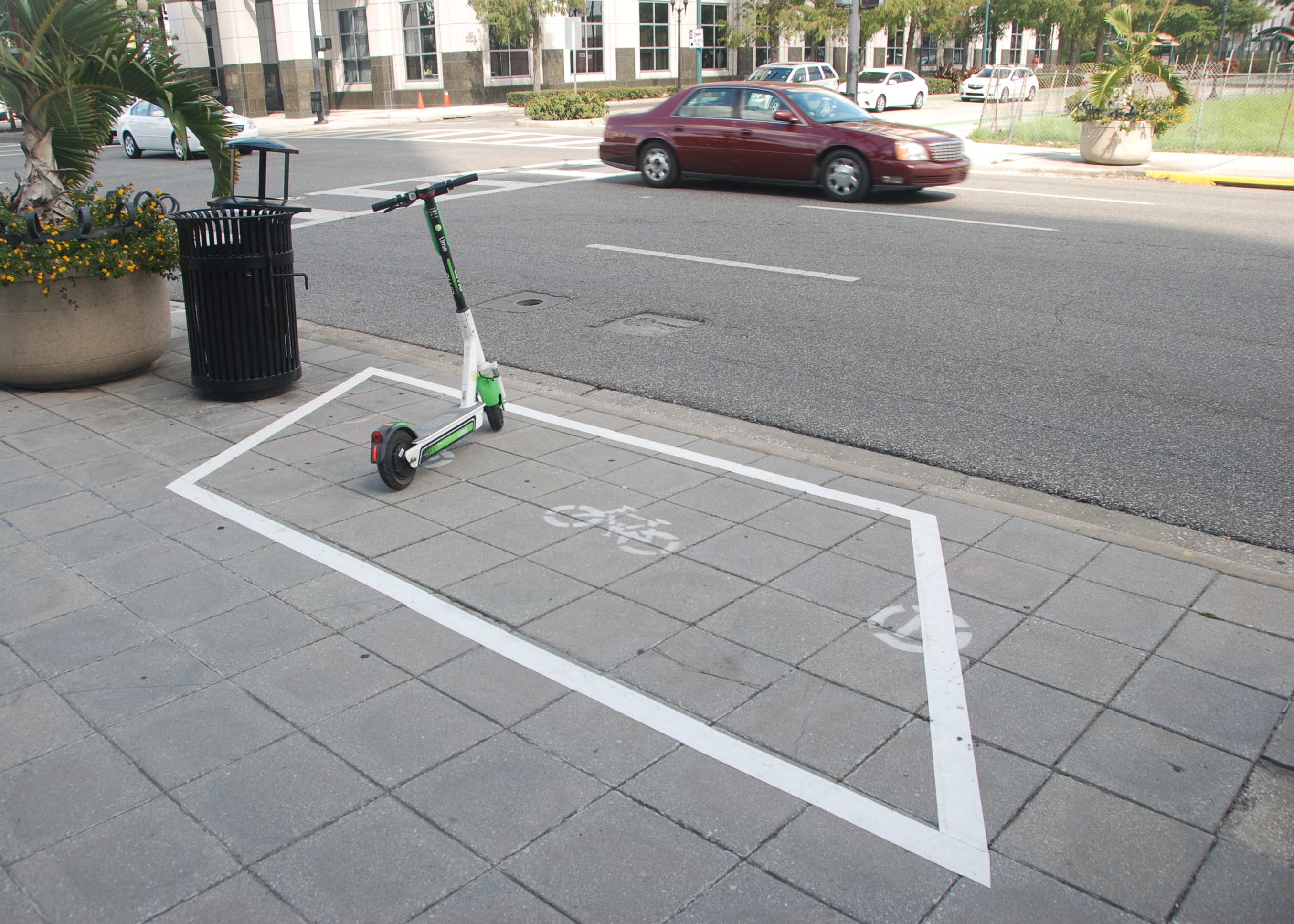 Example of designated parking by city streets