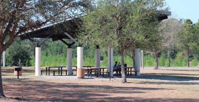 Covered picnic tables