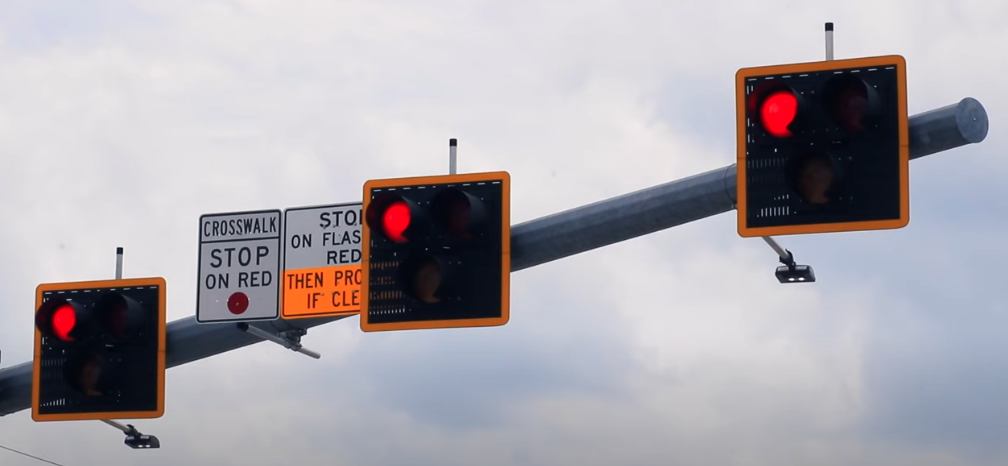 Pedestrian Hybrid Beacon flashing lights