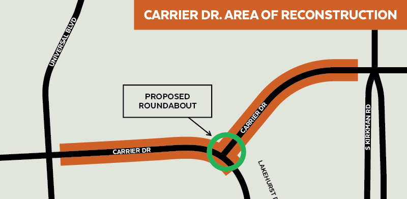 Carrier Drive Roundabout map